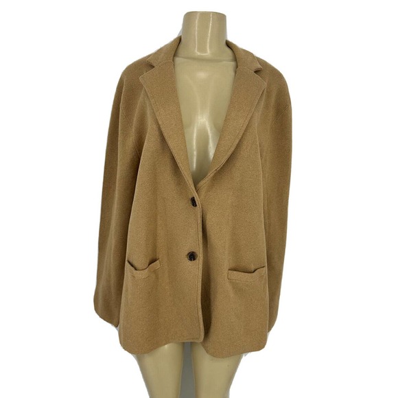 J. Crew Plus Size XXL Cecile Relaxed Sweater Blazer Jacket Khaki Knit PS18 - Picture 2 of 11